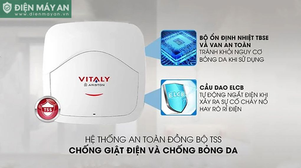 Bình nóng lạnh Ariston 15 lít VITALY 15 2.5 FE